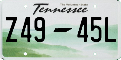 TN license plate Z4945L
