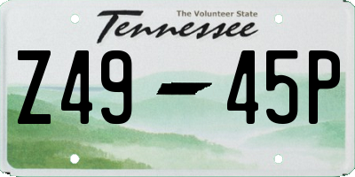 TN license plate Z4945P