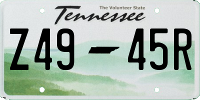 TN license plate Z4945R