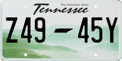 TN license plate Z4945Y