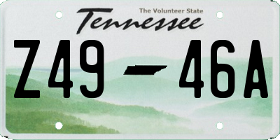 TN license plate Z4946A