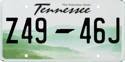 TN license plate Z4946J