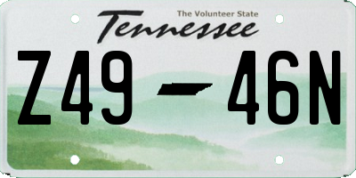 TN license plate Z4946N