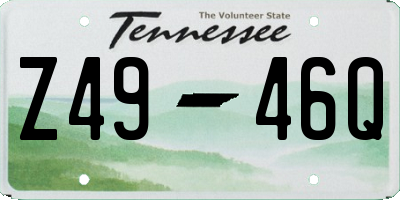 TN license plate Z4946Q