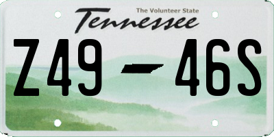 TN license plate Z4946S