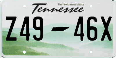 TN license plate Z4946X