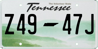 TN license plate Z4947J