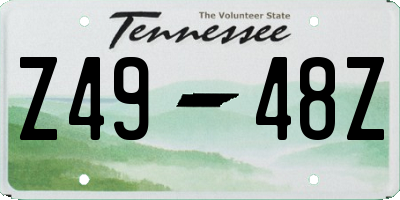 TN license plate Z4948Z