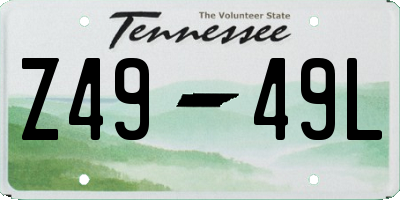 TN license plate Z4949L