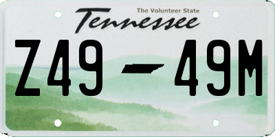 TN license plate Z4949M