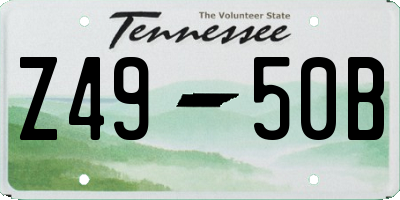 TN license plate Z4950B