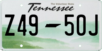 TN license plate Z4950J