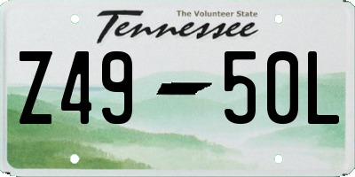 TN license plate Z4950L