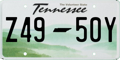TN license plate Z4950Y
