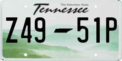 TN license plate Z4951P