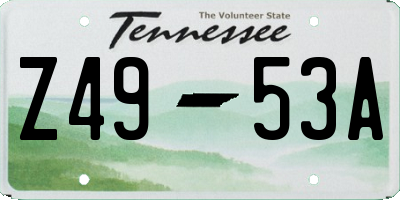 TN license plate Z4953A