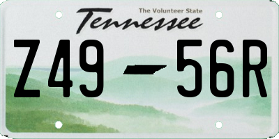 TN license plate Z4956R