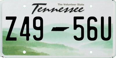TN license plate Z4956U