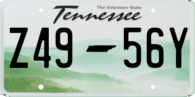 TN license plate Z4956Y