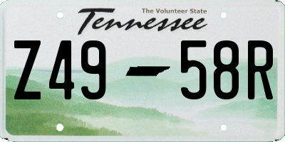 TN license plate Z4958R
