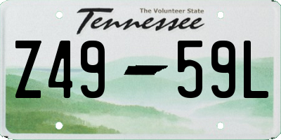 TN license plate Z4959L