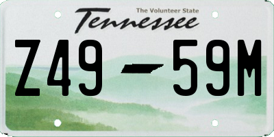 TN license plate Z4959M