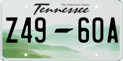 TN license plate Z4960A