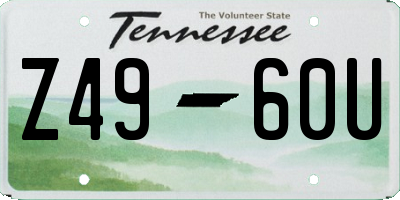 TN license plate Z4960U