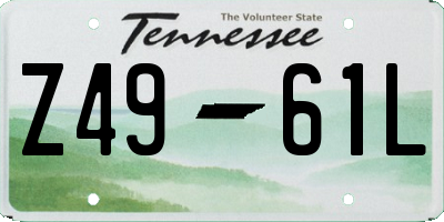 TN license plate Z4961L