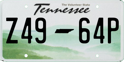 TN license plate Z4964P