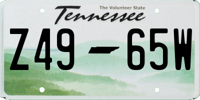 TN license plate Z4965W