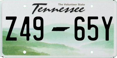 TN license plate Z4965Y