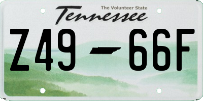 TN license plate Z4966F