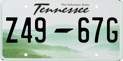 TN license plate Z4967G