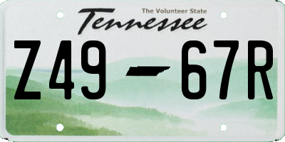 TN license plate Z4967R