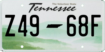 TN license plate Z4968F