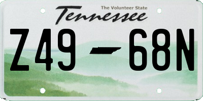 TN license plate Z4968N
