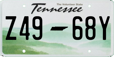 TN license plate Z4968Y