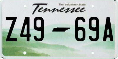 TN license plate Z4969A