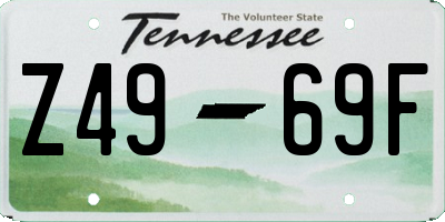 TN license plate Z4969F