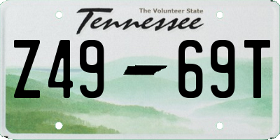 TN license plate Z4969T