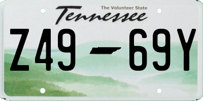TN license plate Z4969Y