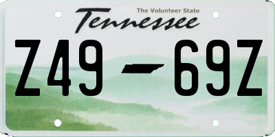 TN license plate Z4969Z