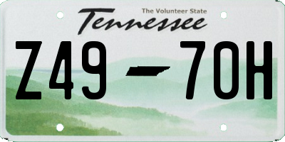 TN license plate Z4970H