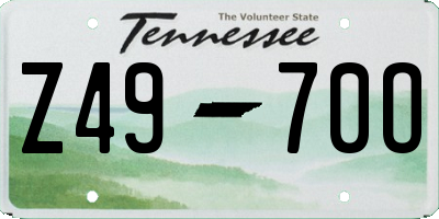 TN license plate Z4970O