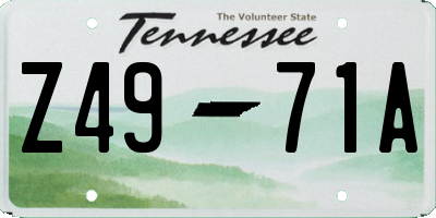 TN license plate Z4971A
