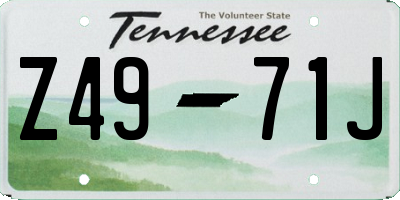 TN license plate Z4971J
