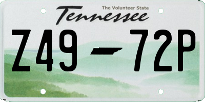 TN license plate Z4972P