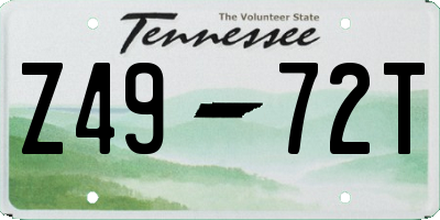 TN license plate Z4972T