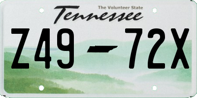 TN license plate Z4972X